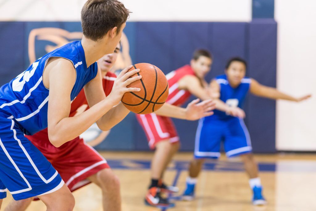 boys high school basketball game because of sports medicine